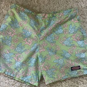 Vineyard Vines Green and Pink Fish Print Bathing Suit